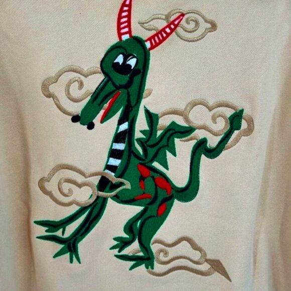 Kim Shui × VeeFriends X Driven Dragon Unisex Hoodie Green Cream NWT Medium - Picture 7 of 13